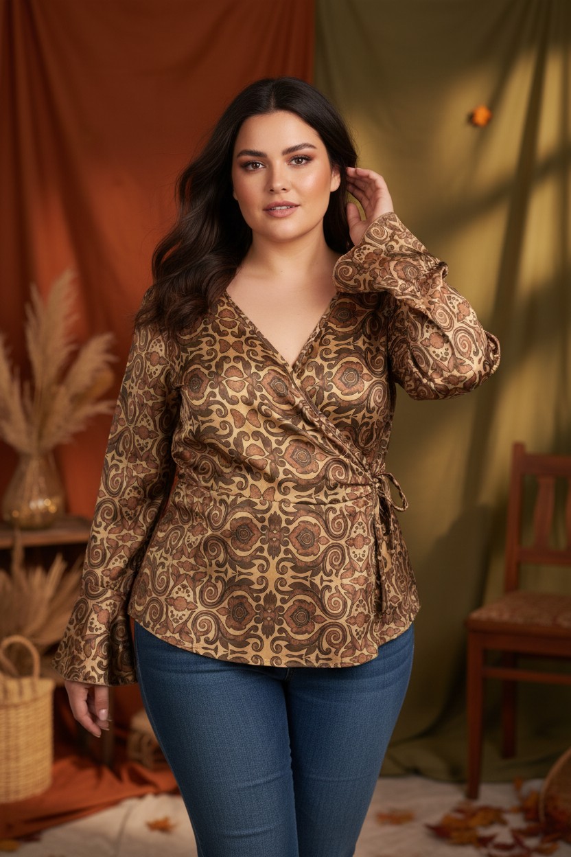 Μπλούζα Κρουαζέ Σατέν Print