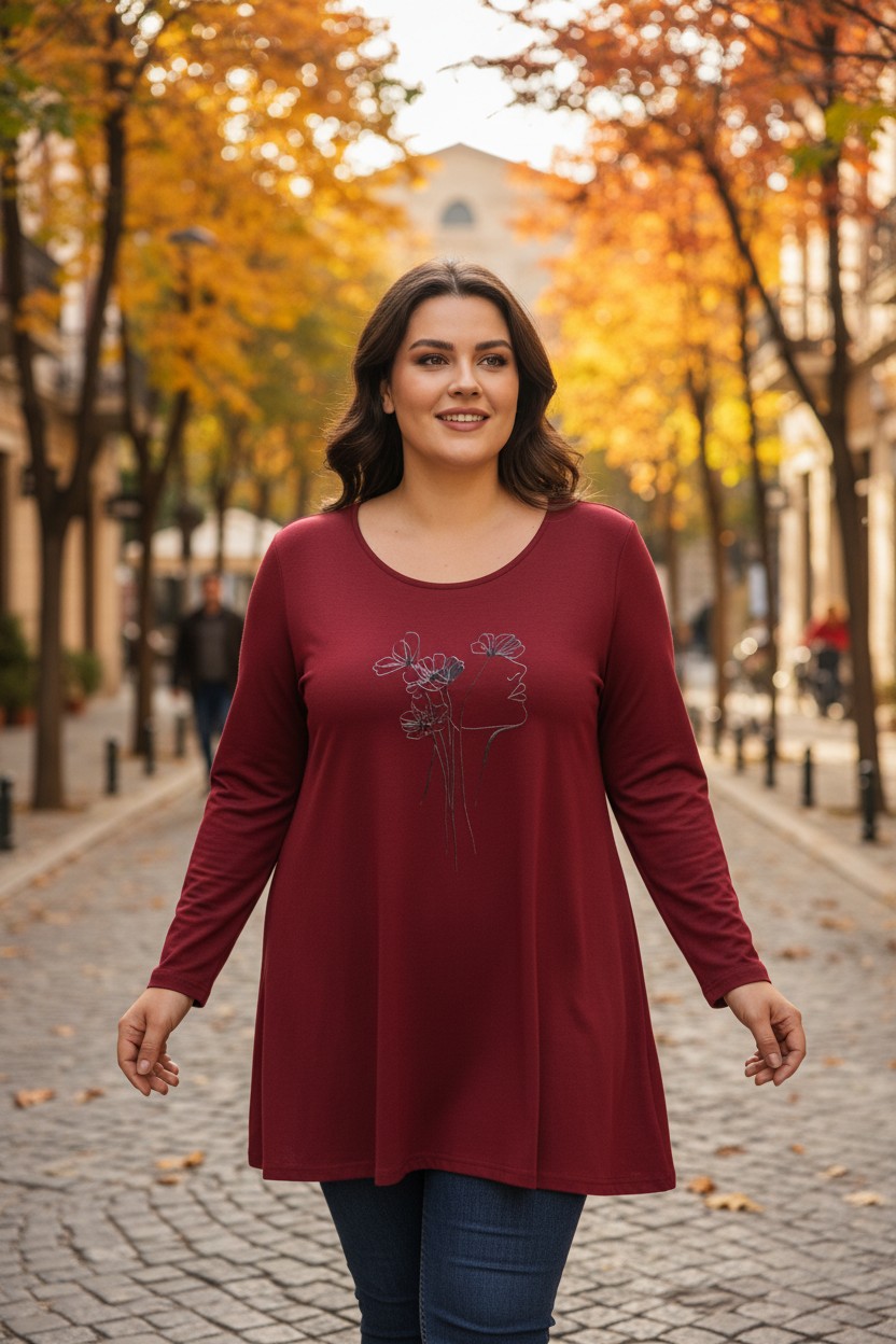 Μπλούζα Βισκόζ με Τύπωμα