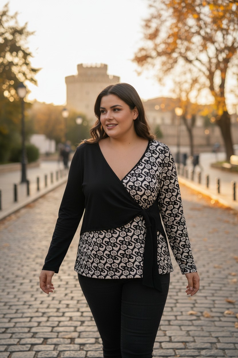 Μπλούζα Πλεχτή Κρουαζέ Print