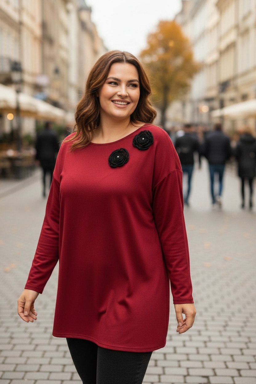 Μπλούζα Βισκόζ με Μοτίφ