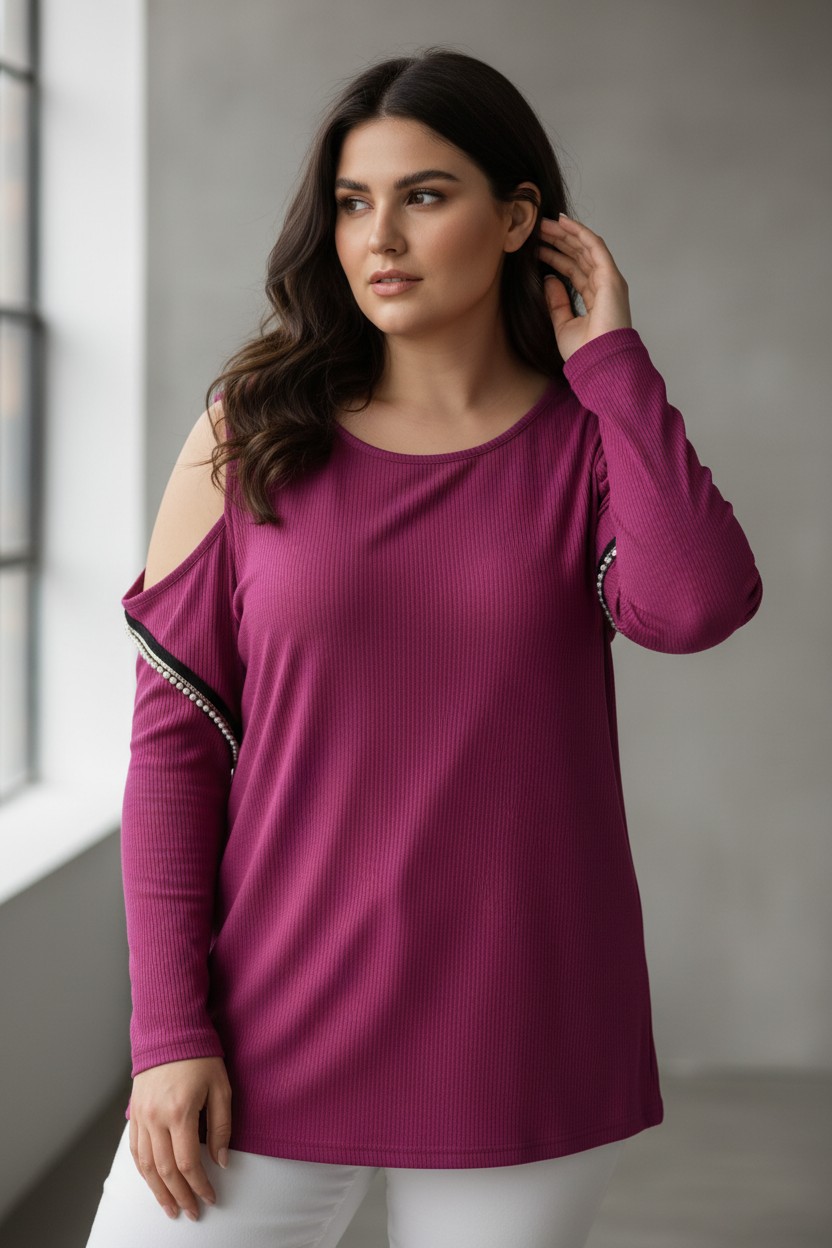 Μπλούζα ριπ με πέρλες