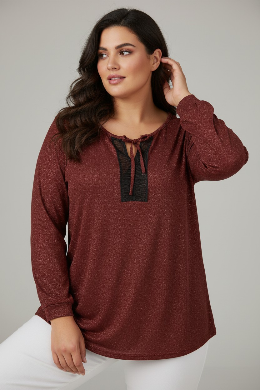 Μπλούζα με τρέσσα και γκλίτερ