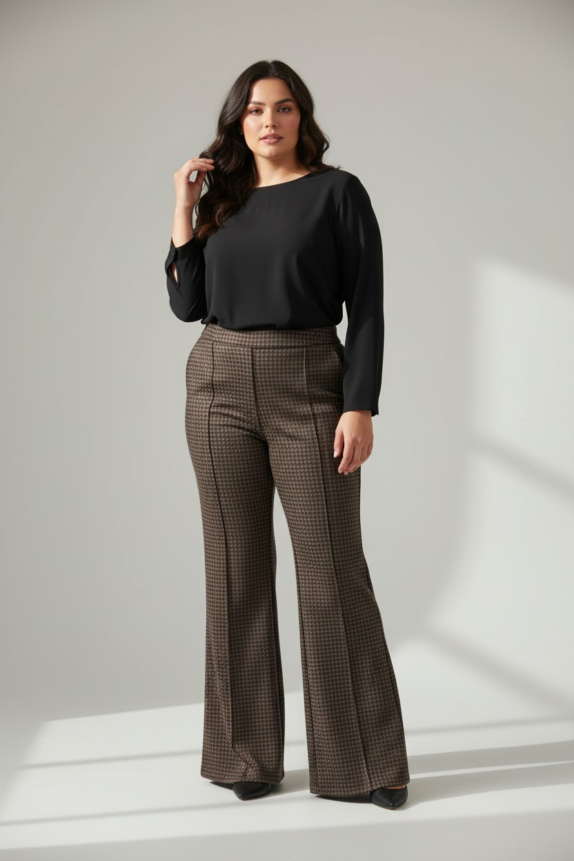 Παντελόνι καμπάνα καρό