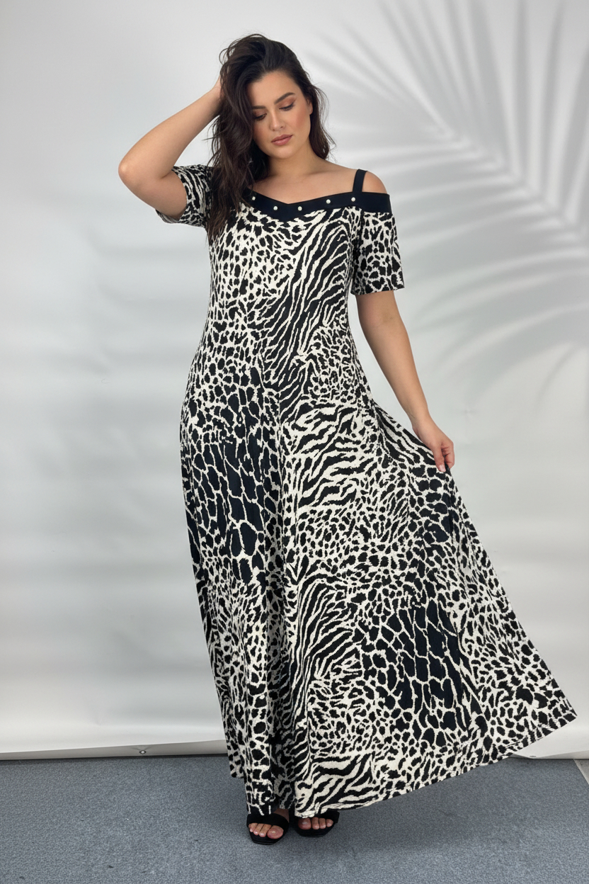 Φόρεμα μάξι με πέρλες