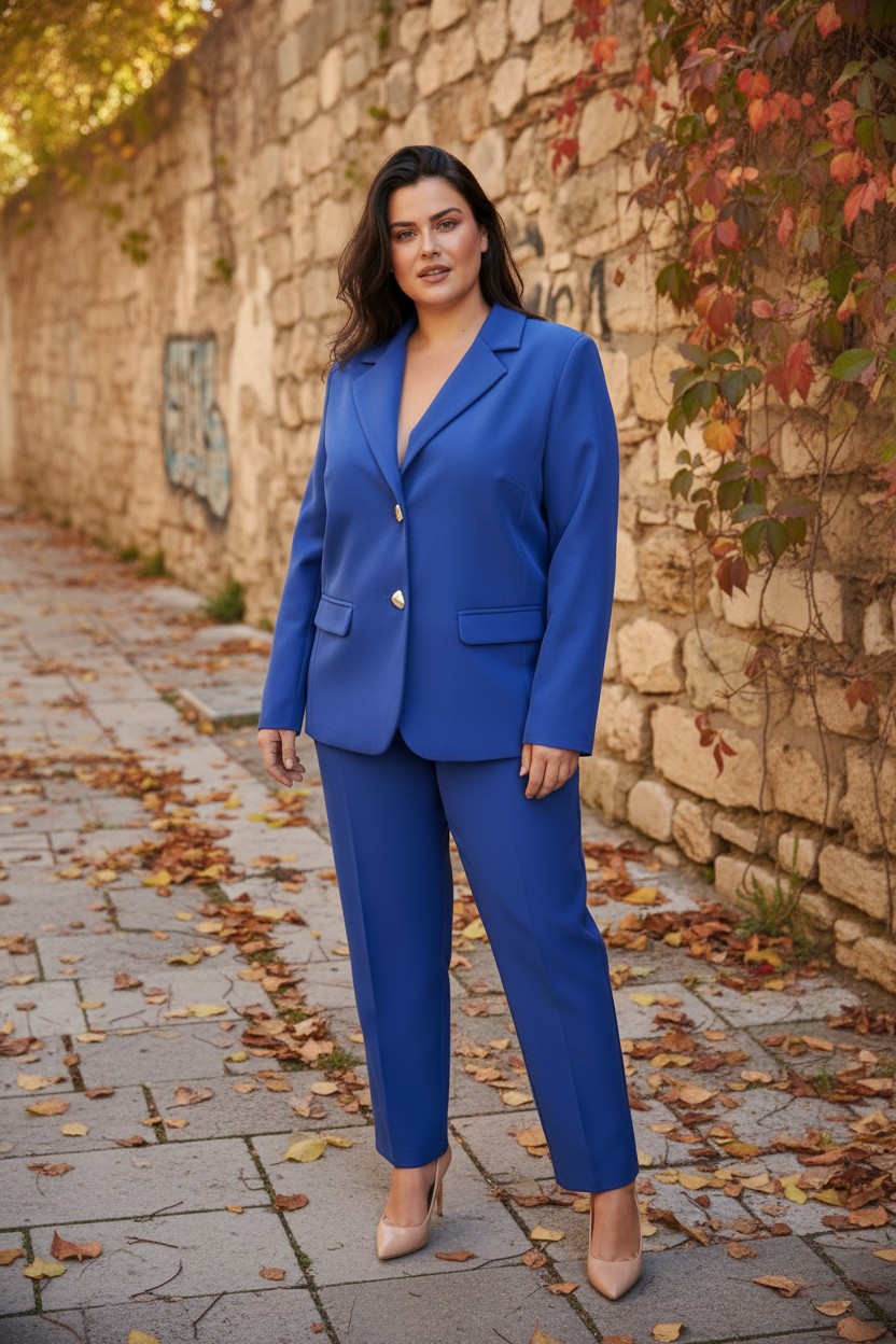 Σακάκι μονόχρωμο με χρυσά κουμπιά