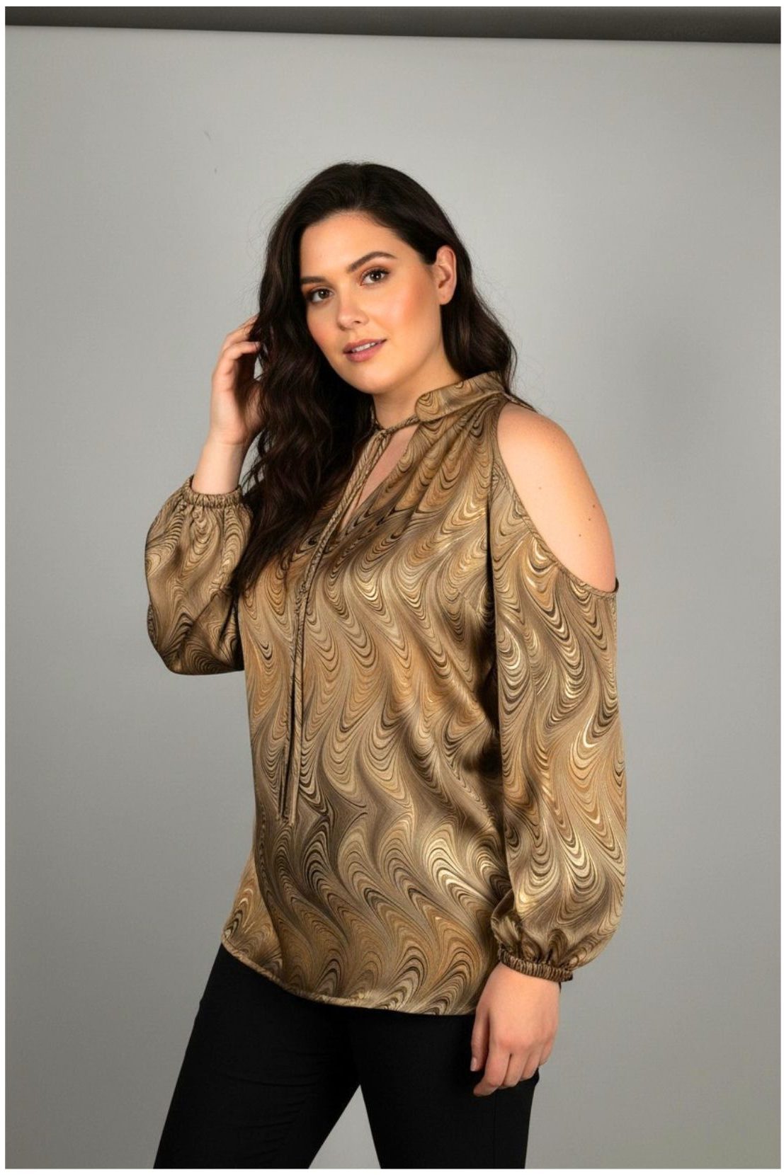 Μπλούζα χρυσή σατέν